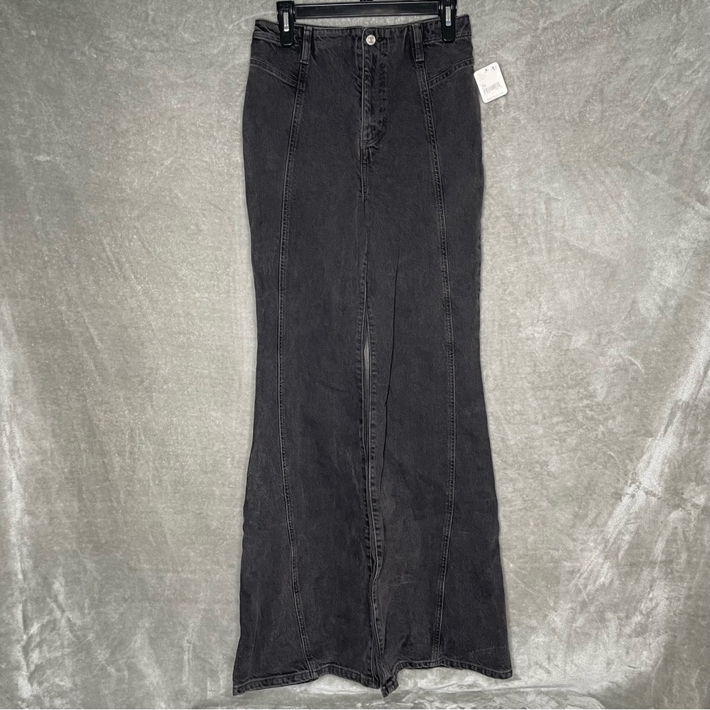 Free People Florence Flare Jeans Black Coal High Rise Women’s Size 29 NEW